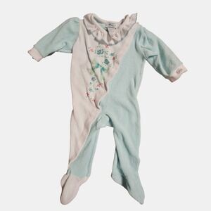 Vintage Lacoste Izod Terry Cloth Sleeper Infant M‎ 12-18 lbs. Floral Colorblock